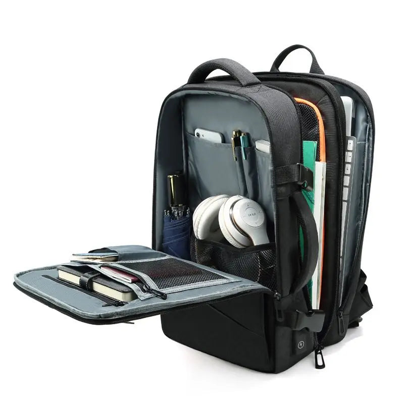 EURCOOL Mens Business Backpack Large Capacity Male Expandable Bags Waterproof 15.6inch Laptop Backpacks