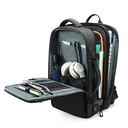 EURCOOL Mens Business Backpack Large Capacity Male Expandable Bags Waterproof 15.6inch Laptop Backpacks