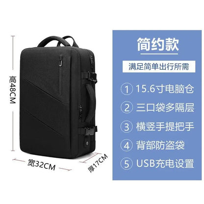EURCOOL Mens Business Backpack Large Capacity Male Expandable Bags Waterproof 15.6inch Laptop Backpacks