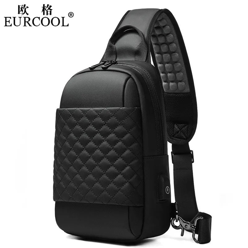 EURCOOL Messenger Bag for Men Black Crossbody Bags men for 7 9 iPad Waterproof Shoulder Bag