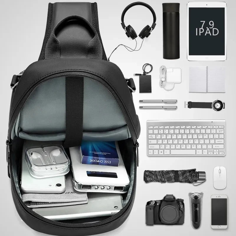EURCOOL Messenger Bag for Men Black Crossbody Bags men for 7 9 iPad Waterproof Shoulder Bag
