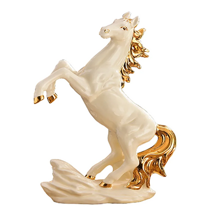 EUROPEAN CERAMIC HORSE ART SCULPTURE ABSTRACT HORSE FIGURINE RESIN ART&CRAFT HOME DECORATION LUCKY ANIMAL OPENING