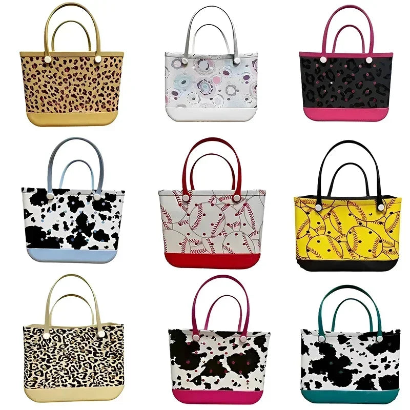 EVA Beach Tote Bag Waterproof Large Capacity Handbag Women Trendy Shoulder Bags Shopping Bogg Bag Travel Picnic Storage Basket