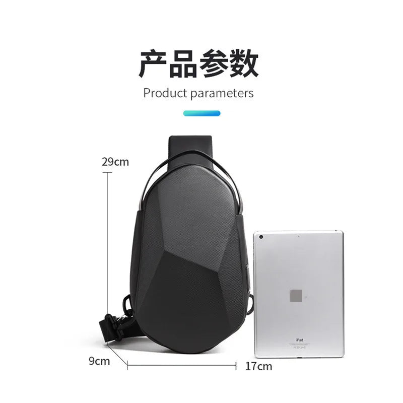 EVA Design 3.0 USB Charging Crossbody Bag Shoulder Bags Male Waterproof Short Trip Chest Bag Pack for Men Sling Bag