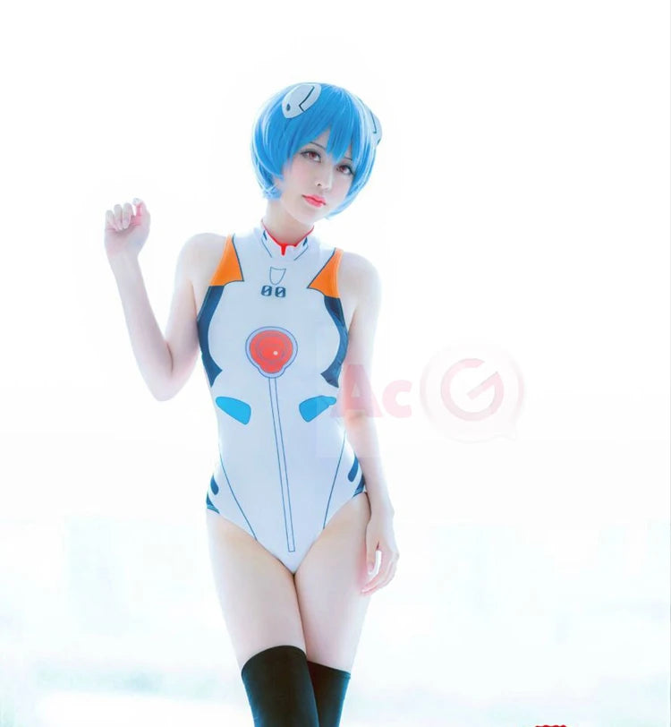 EVA Swimwear Backless Swimsuit SUKUMIZU Asuka/AYANAMI/Makinami Swimming Suit Cosplay Costumes