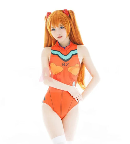 EVA Swimwear Backless Swimsuit SUKUMIZU Asuka/AYANAMI/Makinami Swimming Suit Cosplay Costumes