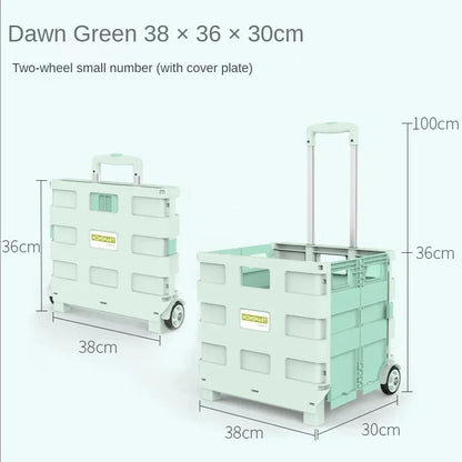 Eason Pull Rod Folding Shopping Cart Korea Household Adjustable Trailer Multi-function Universal Wheel Travel Storage Trolley