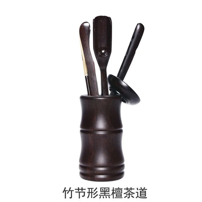 Ebony Bamboo Tea Ceremony Six Gentlemen Ceramic Kung Fu Tea Set Tea Ceremony Tea Clamp Tea Holder Tea Spoon Packaged Combination