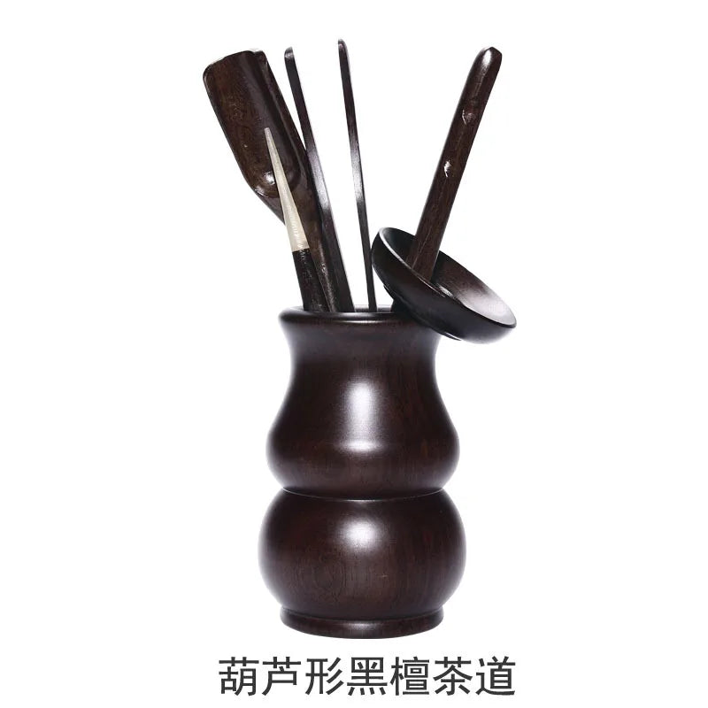 Ebony Bamboo Tea Ceremony Six Gentlemen Ceramic Kung Fu Tea Set Tea Ceremony Tea Clamp Tea Holder Tea Spoon Packaged Combination