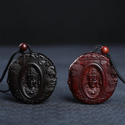 Ebony Lobular Rosewood Wood Sculpture Real Wood Feng Shui Car Hanging Bag Pendant Zen  Collection myth Lucky God Wooden sign
