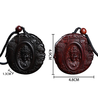 Ebony Lobular Rosewood Wood Sculpture Real Wood Feng Shui Car Hanging Bag Pendant Zen  Collection myth Lucky God Wooden sign