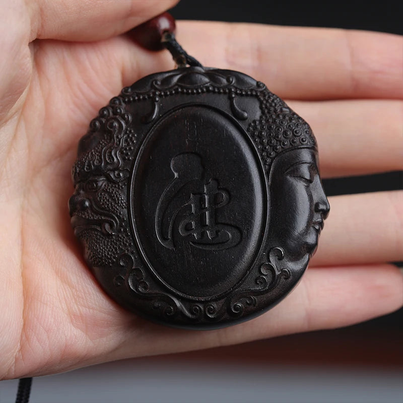 Ebony Lobular Rosewood Wood Sculpture Real Wood Feng Shui Car Hanging Bag Pendant Zen  Collection myth Lucky God Wooden sign