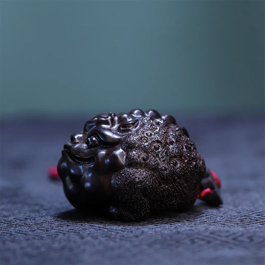 Ebony Wood 3/6CM Lucky Rich Frogs Golden Toad Statue Pendant Animal Mascot Sculpture Carving Car Hanging Home Decor