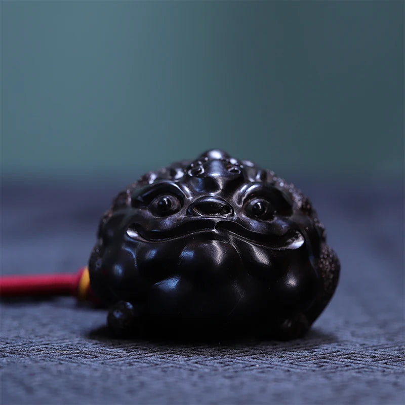 Ebony Wood 3/6CM Lucky Rich Frogs Golden Toad Statue Pendant Animal Mascot Sculpture Carving Car Hanging Home Decor