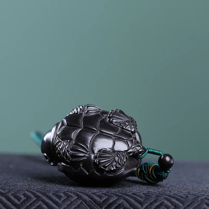 Ebony Wood 4/5CM Lucky Rich Tortoise Golden Turtle Statue Pendant Animal Mascot Sculpture Carving Car Hanging Home Decor