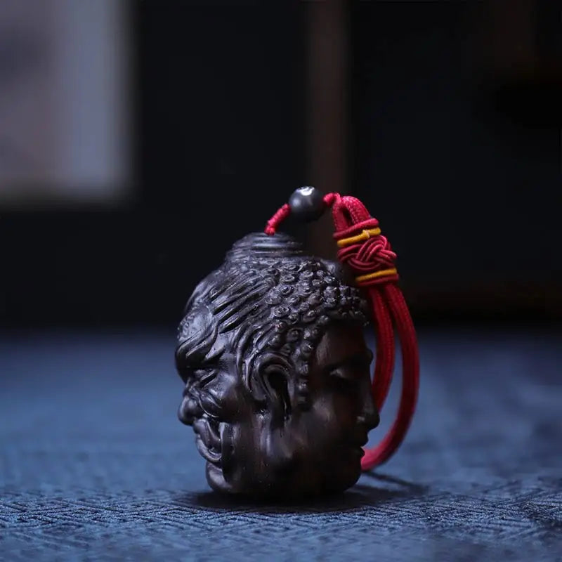 Ebony Wood 6cm Buddha Wood Statue Home Decor Office Decoration Feng Shui Mascot  Pendant