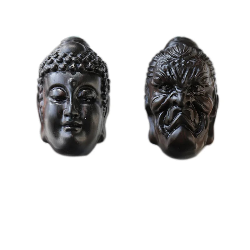 Ebony Wood 6cm Buddha Wood Statue Home Decor Office Decoration Feng Shui Mascot  Pendant