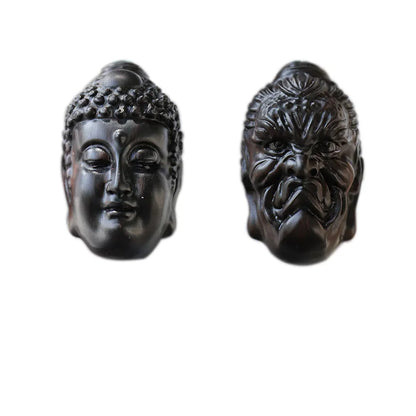 Ebony Wood 6cm Buddha Wood Statue Home Decor Office Decoration Feng Shui Mascot  Pendant