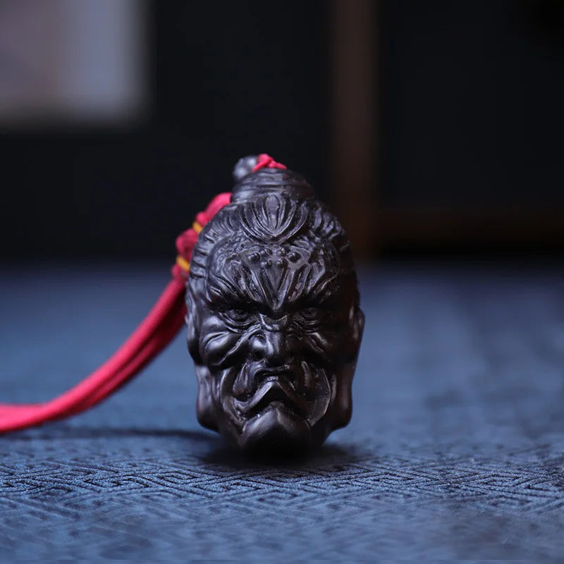 Ebony Wood 6cm Buddha Wood Statue Home Decor Office Decoration Feng Shui Mascot  Pendant
