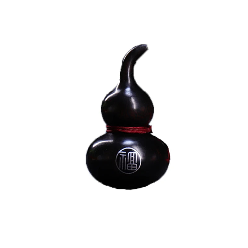Ebony Wood 6cm Plant Sculpture gourd Traditional Chinese Home Decor Feng Shui Office Decoration Car Hanging Collection