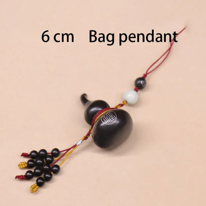 Ebony Wood 6cm Plant Sculpture gourd Traditional Chinese Home Decor Feng Shui Office Decoration Car Hanging Collection