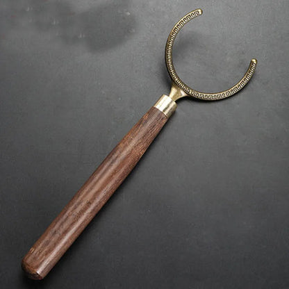 Ebony Wood Handle Copper Tea Cup Clip, Anti-scald Fork, Cup Holder Utensils, Kung Fu Cup Holder, Tea Ceremony Accessories, Tools