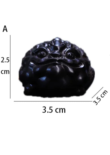 Ebony Wood Sculpture 6.5cm Traditional Chinese Home Decor Office Decoration Feng Shui Three-legged toad Mascot
