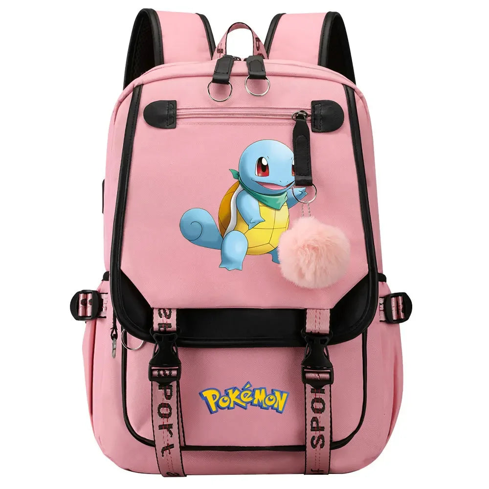 Eevee Jigglypuff Gengar Boys Girls Kids School Book Bags Women USB Bagpack Teenagers Canvas Laptop Travel Student Backpack