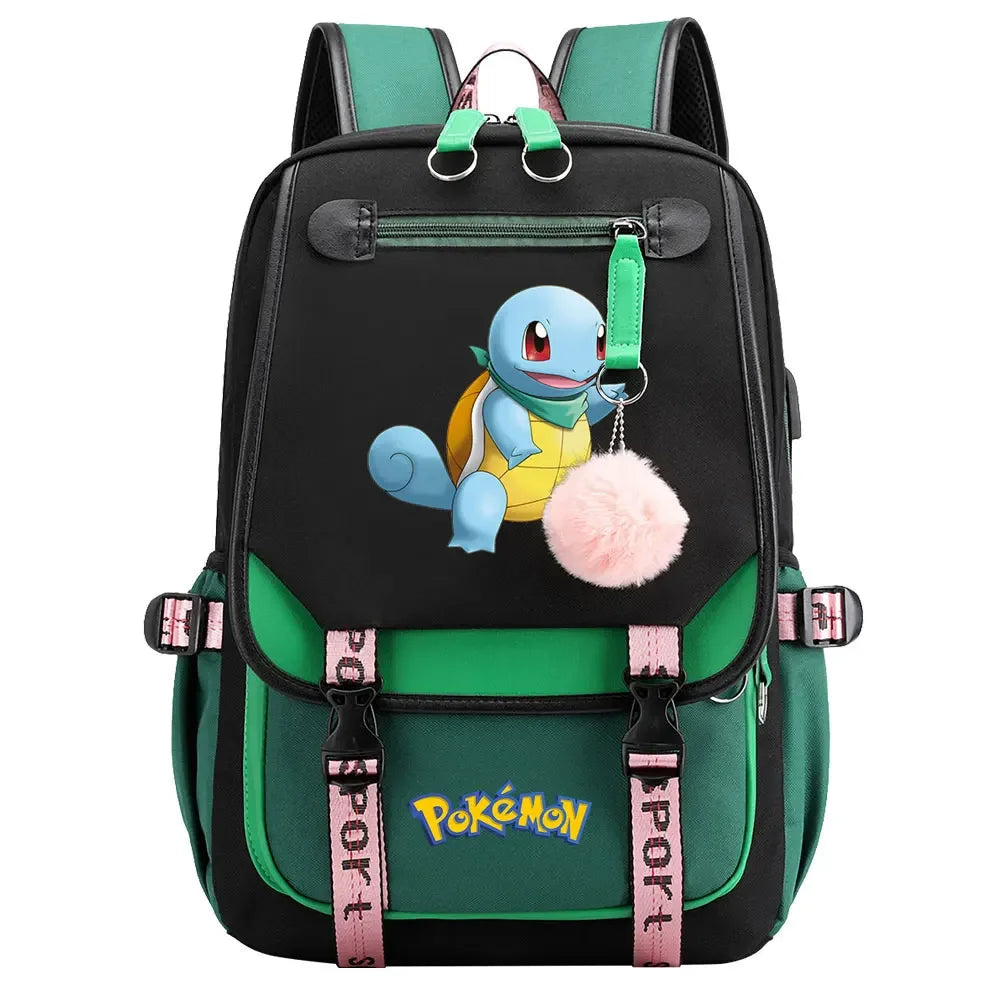 Eevee Jigglypuff Gengar Boys Girls Kids School Book Bags Women USB Bagpack Teenagers Canvas Laptop Travel Student Backpack