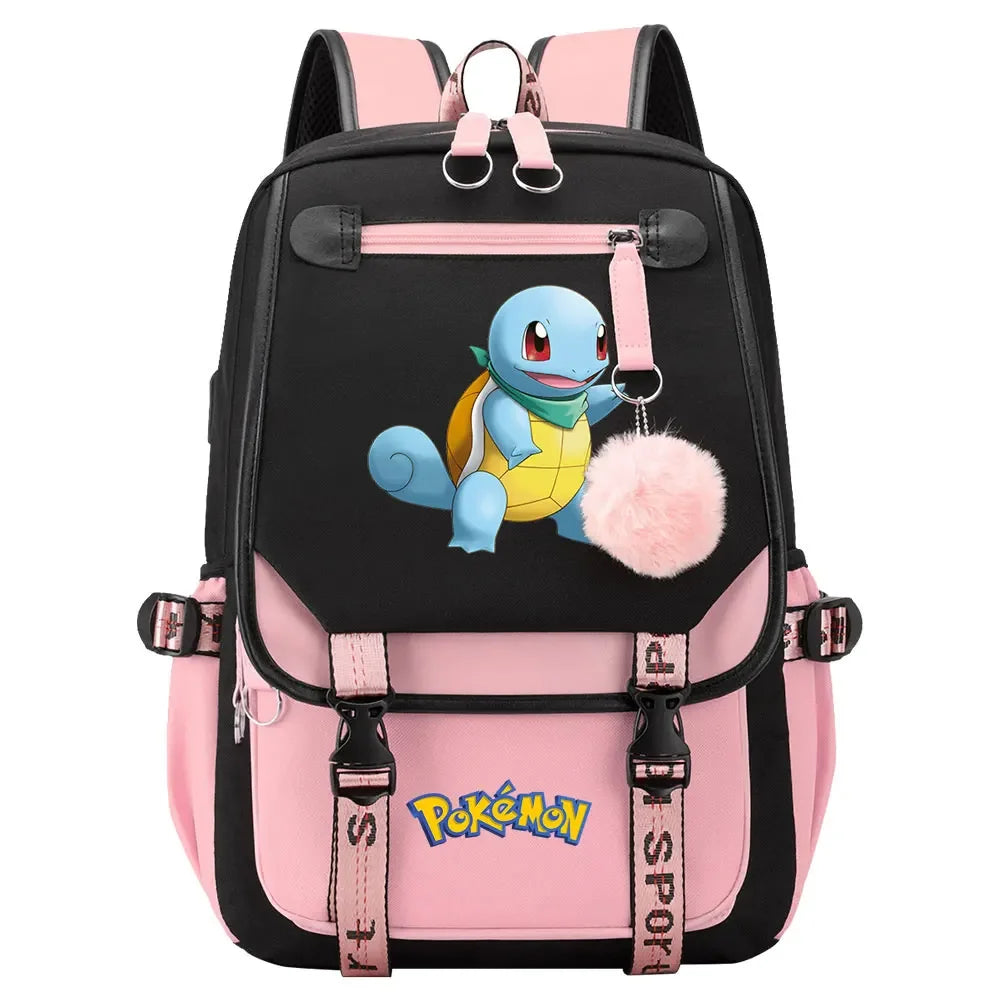 Eevee Jigglypuff Gengar Boys Girls Kids School Book Bags Women USB Bagpack Teenagers Canvas Laptop Travel Student Backpack