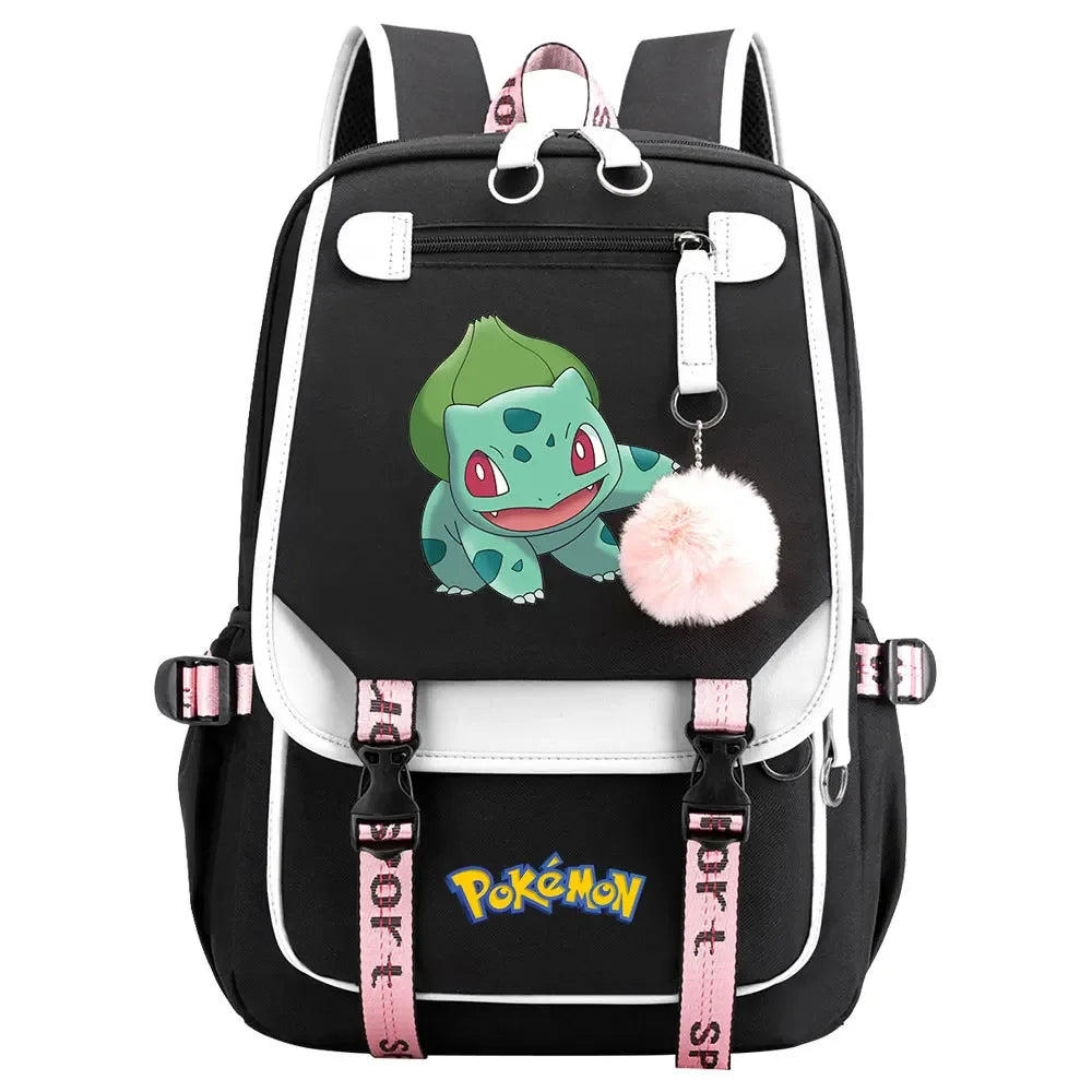 Eevee Jigglypuff Gengar Boys Girls Kids School Book Bags Women USB Bagpack Teenagers Canvas Laptop Travel Student Backpack