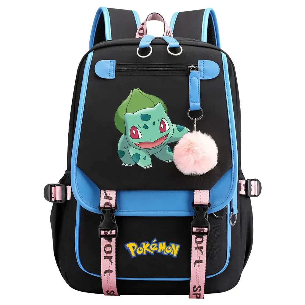 Eevee Jigglypuff Gengar Boys Girls Kids School Book Bags Women USB Bagpack Teenagers Canvas Laptop Travel Student Backpack