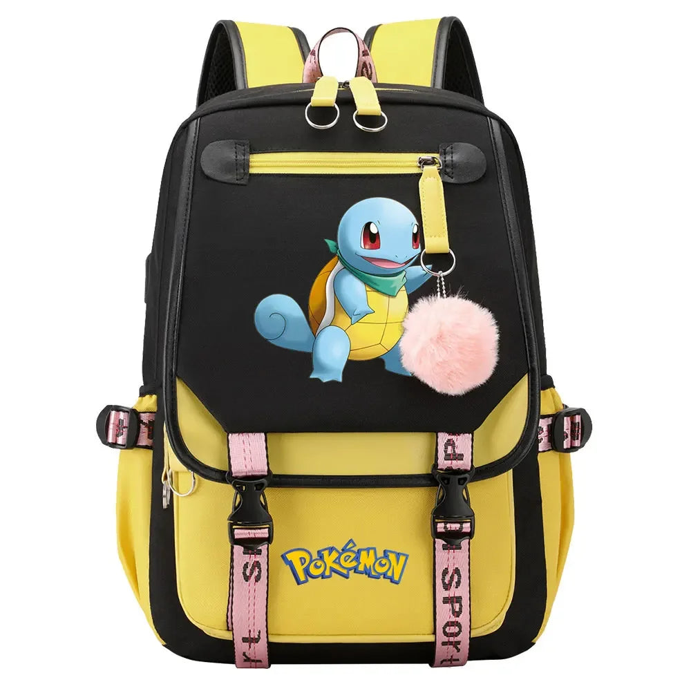 Eevee Jigglypuff Gengar Boys Girls Kids School Book Bags Women USB Bagpack Teenagers Canvas Laptop Travel Student Backpack