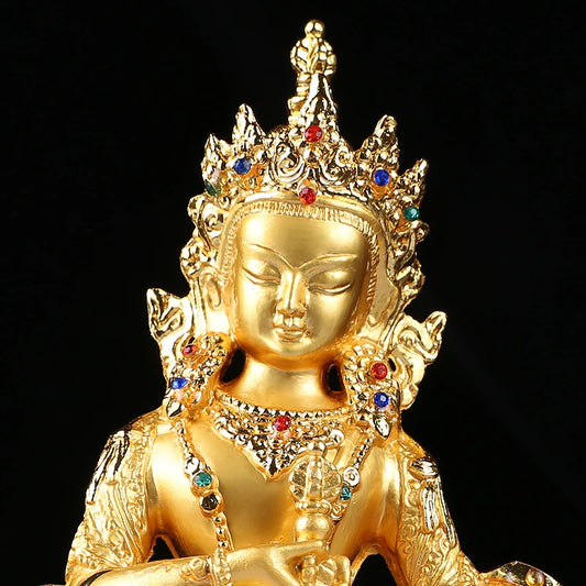 Efficacious Vajrasattva/Kingkong Gilding 14.5cm Gold Buddha Alloy Metal Buddhist Suppliers Home/ Office Decorate Statue Craft