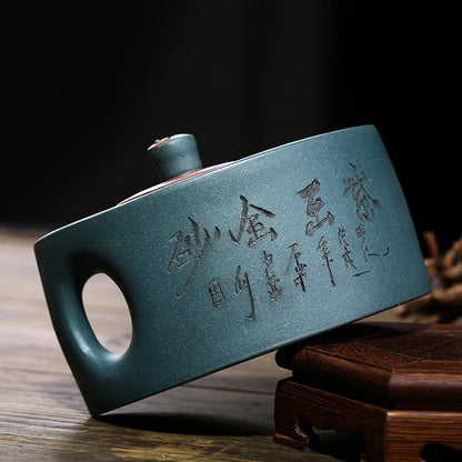 Eight-Diagram-Shaped Appetizer Purple Clay Pot Wholesale Raw Ore Plain Cement Green Mud Qiankun Gossip Pot Handmade Tea Set Gift