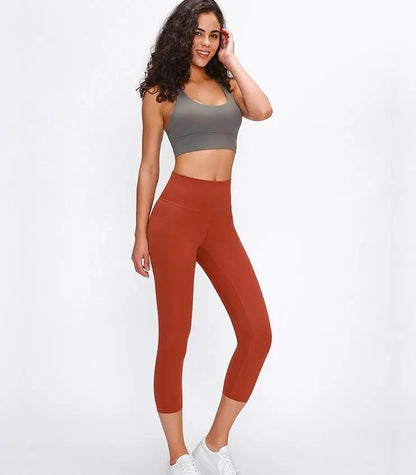 Elastic Capris Women Leggings Summer Balck High Waist Solid colors