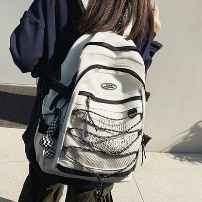 Elastic Multipocket Nylon Women Backpack Female Big Waterproof Back Bag Portable School Backpack For Girl Student Schoolbag Cool