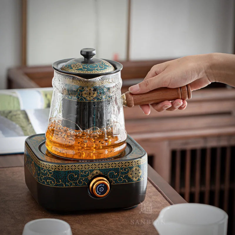 Electric Ceramic Stove Set Steam Tea Maker Tea-Boiling Stove Tea Set Household Automatic Tea Brewing Pot Internet Hot Glass Ce
