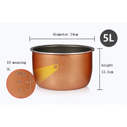 Electric pressure cooker liner multicooker bowl 5L liter non-stick pan double spray thickening