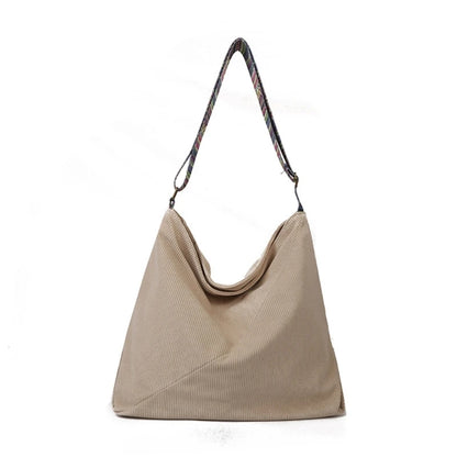 Elegant Corduroy Shoulder Bag Large Crossbody Handbag for Women for Shopping