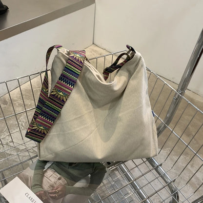 Elegant Corduroy Shoulder Bag Large Crossbody Handbag for Women for Shopping