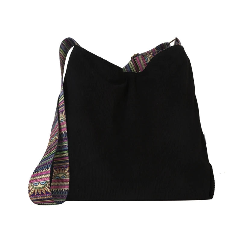 Elegant Corduroy Shoulder Bag Large Crossbody Handbag for Women for Shopping