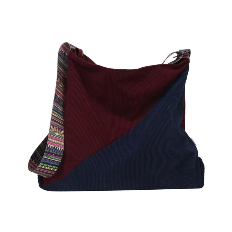 Elegant Corduroy Shoulder Bag Large Crossbody Handbag for Women for Shopping