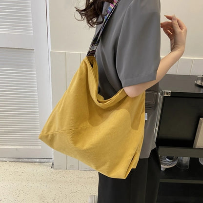 Elegant Corduroy Shoulder Bag Large Crossbody Handbag for Women for Shopping