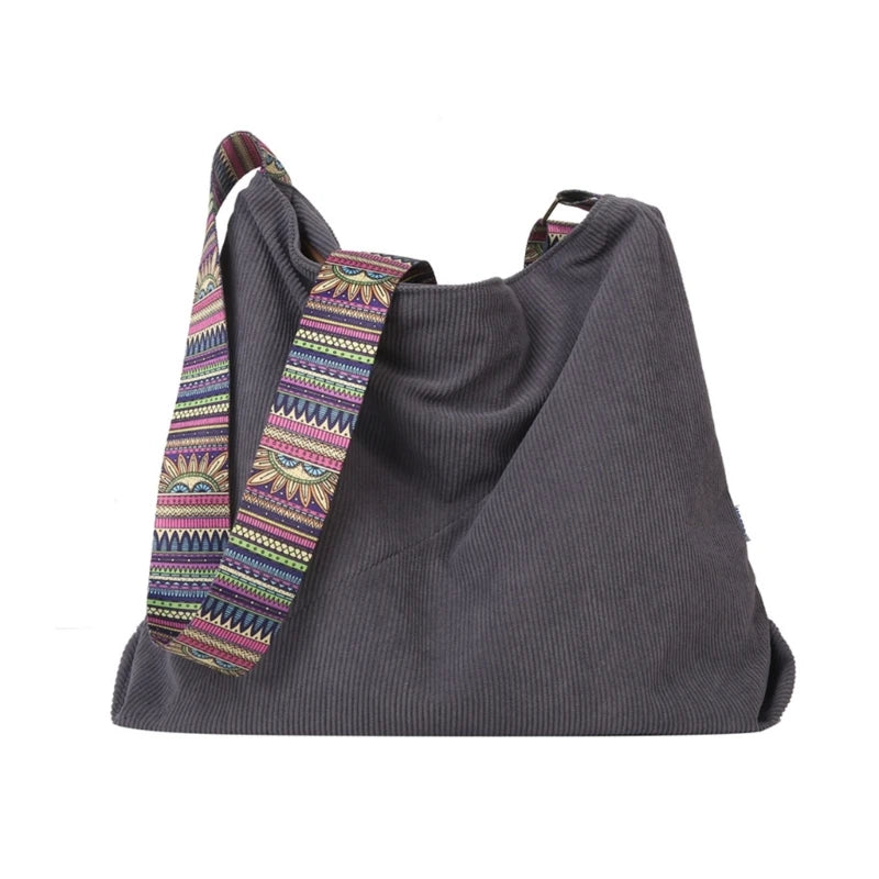 Elegant Corduroy Shoulder Bag Large Crossbody Handbag for Women for Shopping
