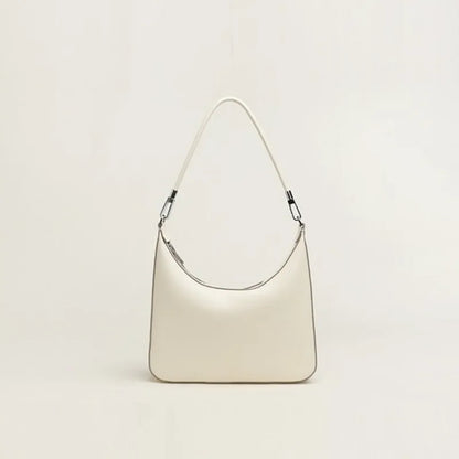 Elegant Fashion Cowhide Tote Bag Underarm Bag Y2k Simple All-match Shoulder Bags 2024 Autumn New Zipper Women's Handbags Clutch