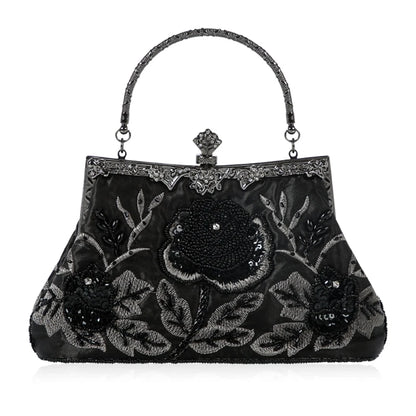 Elegant Frame Women Formal Beaded Evening Purses and Handbags Bridal Sequins Clutch Bag Cocktail