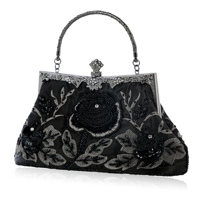 Elegant Frame Women Formal Beaded Evening Purses and Handbags Bridal Sequins Clutch Bag Cocktail