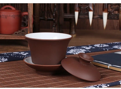 Elegant Gaiwan Chinese Tea Mugs, Purple Clay Tureen, Lid Bowl, Saucer, Tea Brew Cup, Yixing Teapot, High Quality, 11 Style