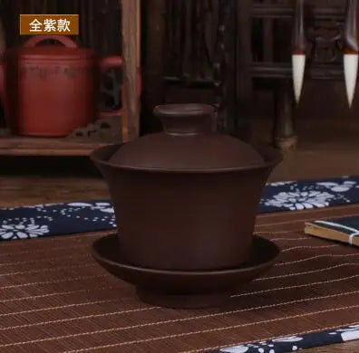 Elegant Gaiwan Chinese Tea Mugs, Purple Clay Tureen, Lid Bowl, Saucer, Tea Brew Cup, Yixing Teapot, High Quality, 11 Style